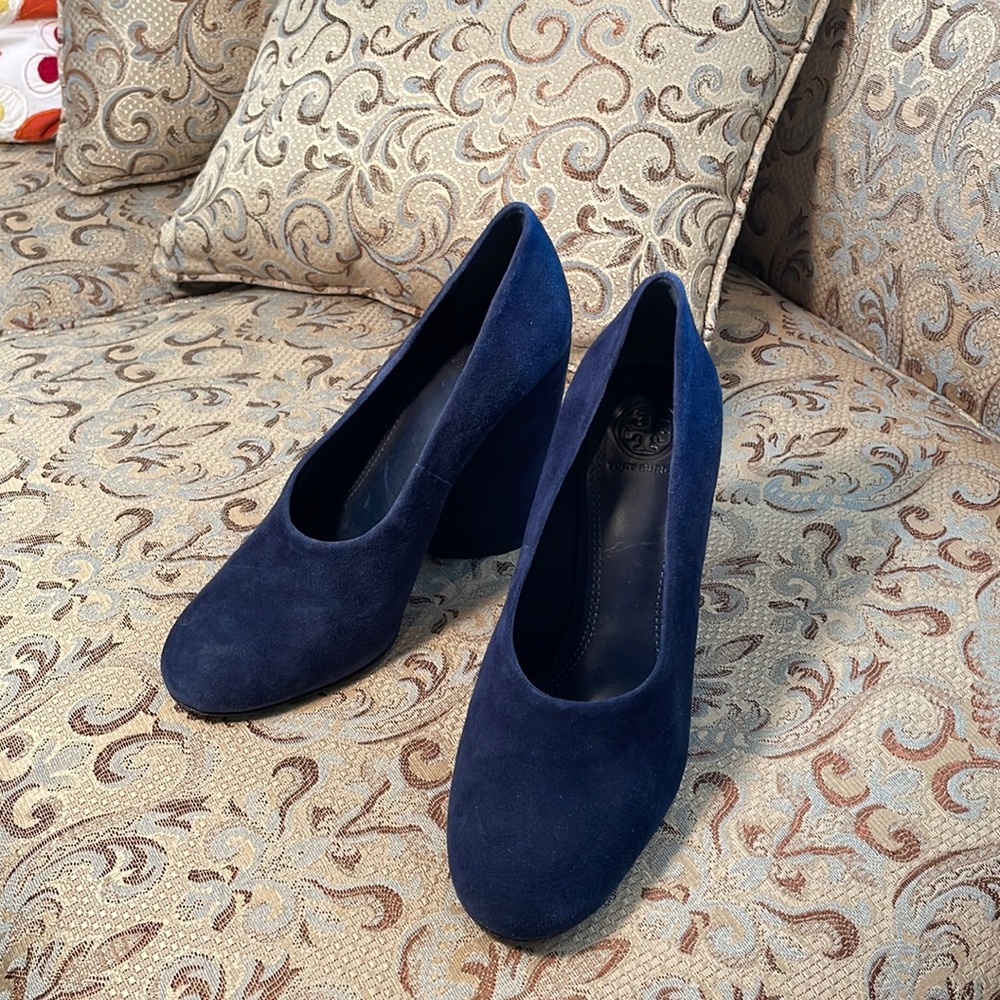 Tory Burch Shoes Blue Suede, Mod Stlye